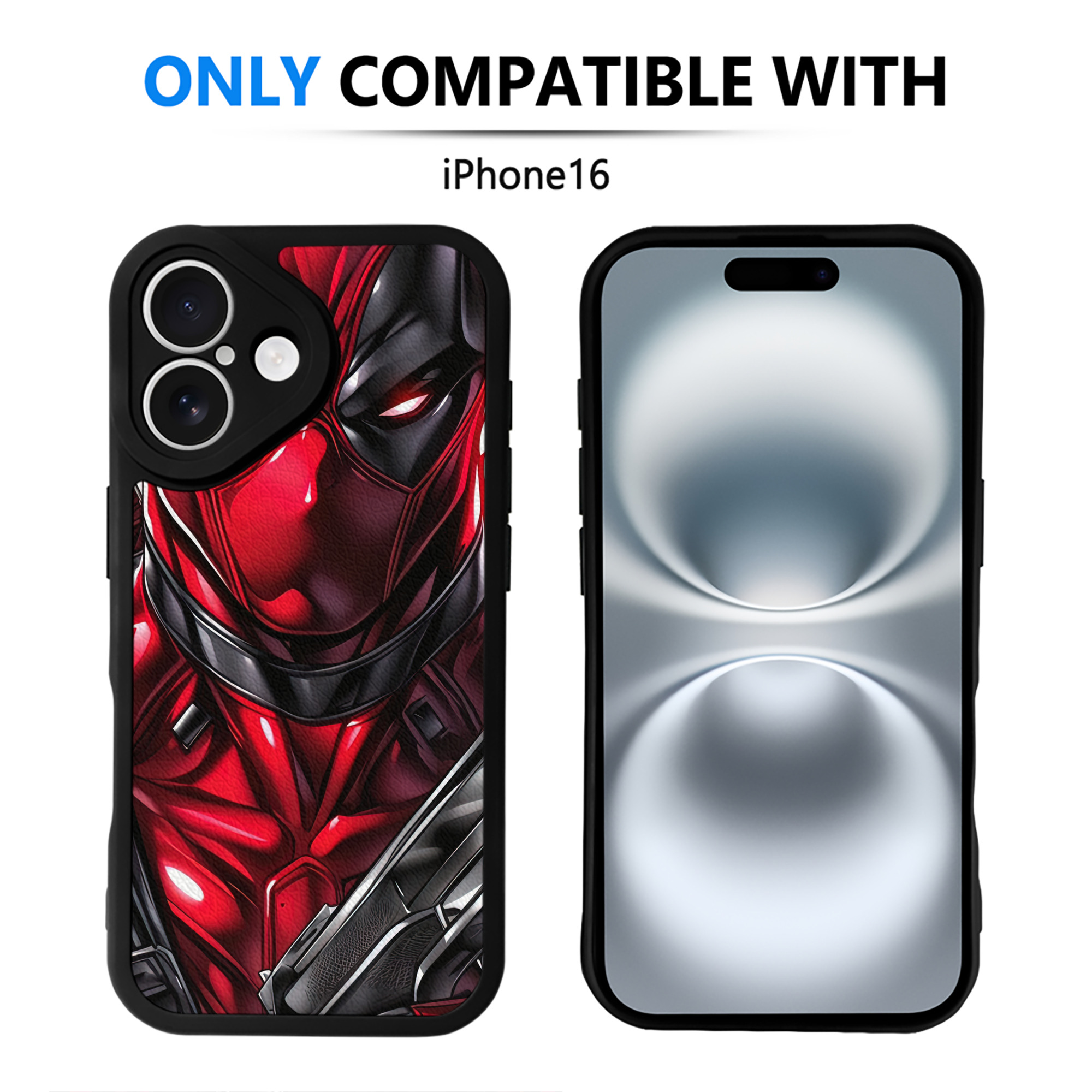 （画像用） Deadpool デッドプール 【iPhone 16シリーズ対応】シリコンスマホケース（レザー調） 材質：シリコン